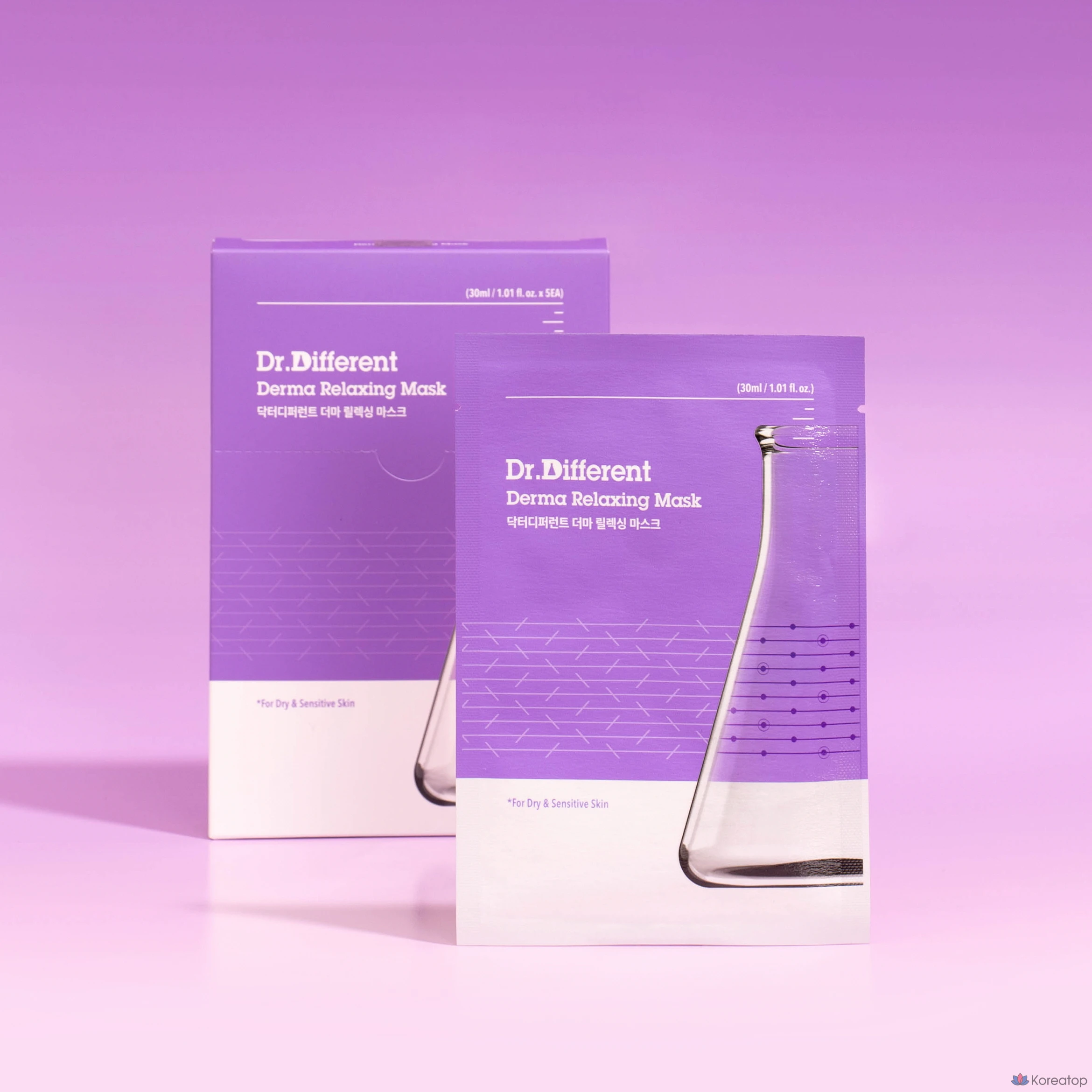 Расслабляющая маска для лица Dr. Different Derma Relaxing Mask, 5 штук, упаковка из 5 штук., фото 2