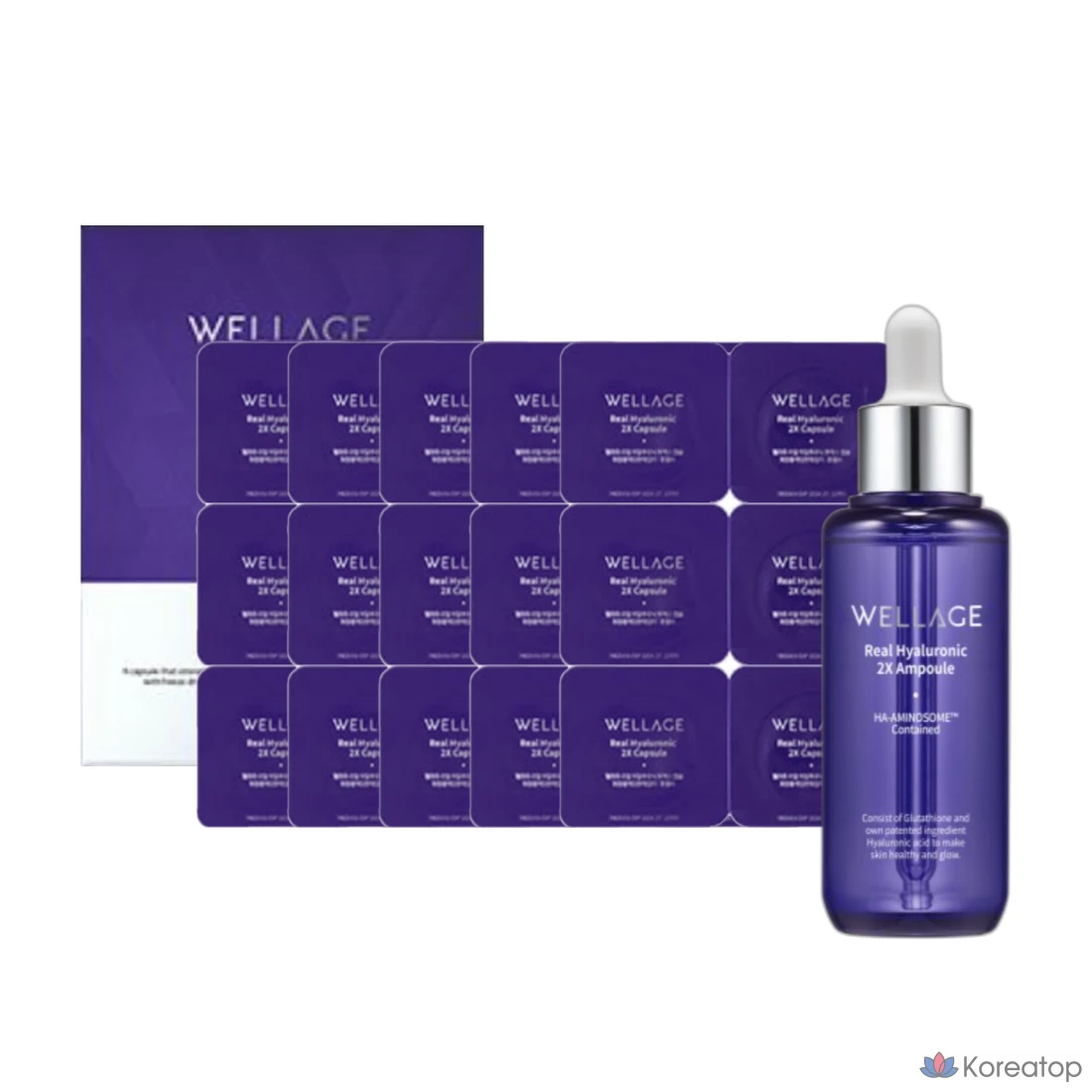 Капсулы WELLAGE Real Hyaluronic, 3 сезон, 30 доз + ампула 70 мл, лиофилизированная гиалуроновая кислота, 1 шт.