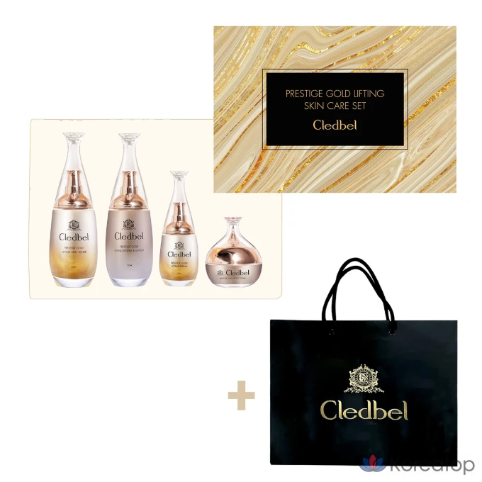Набор для ухода Cledbel Gold 4-piece Set (Toner + Lotion + Essence + Cream), 1 шт.