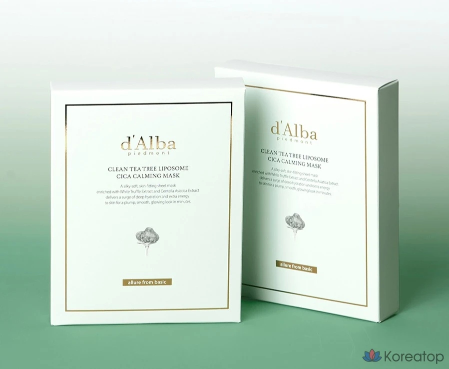 Тканевая маска для лица d'Alba Clean Tea Tree Liposome Cica Calming Mask, 25 мл, 20 шт., фото 4