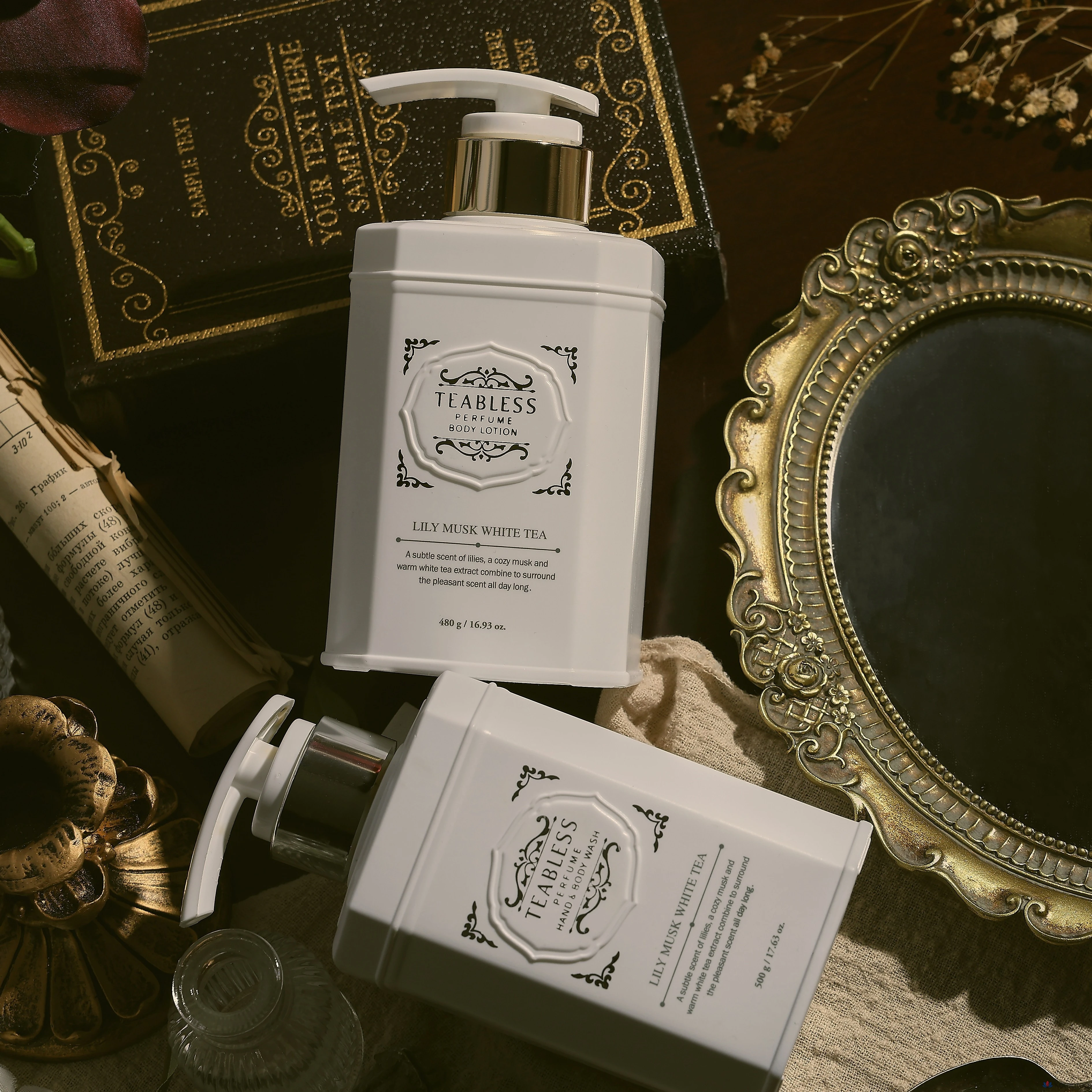 Набор для ухода TEABLESS White Tea Perfume Body Lotion + Body Wash + Gift Box, оттенок Lily Musk, 1 шт.