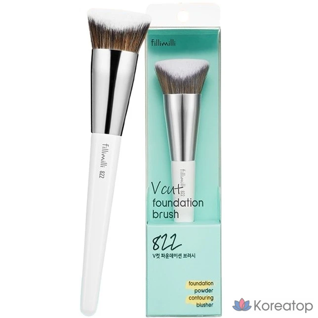 Кисть для макияжа Fillimilli V-Cut Foundation Brush 822, белая, 1 шт.