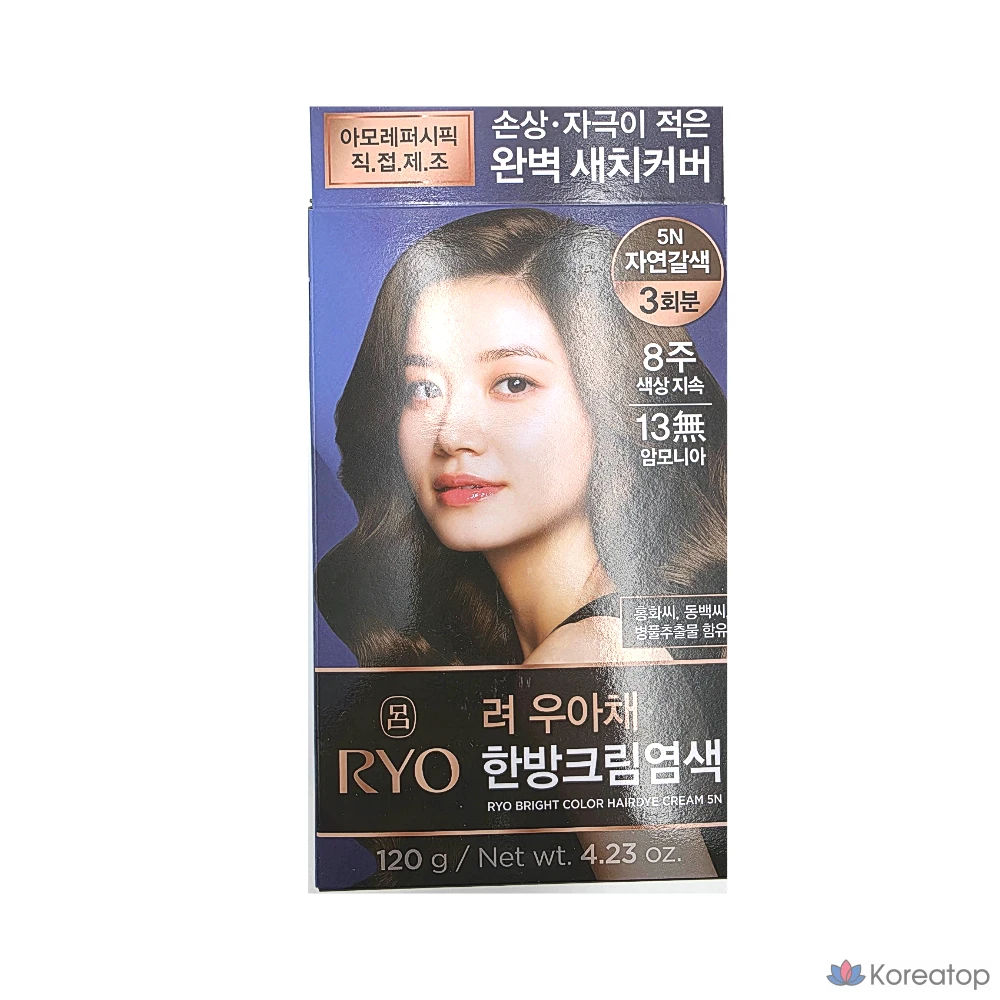 Amorepacific Ryeo Uachae Стильная кремовая краска для седых волос / краска для корней, закрашивание седых волос, краска для седых волос, натуральный коричневый цвет, 1 упаковка