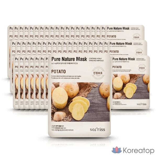 Anskin Secret Pure Nature Mask Pack, картофельные 25 мл x 60 листов, 60 штук, 1 упаковка