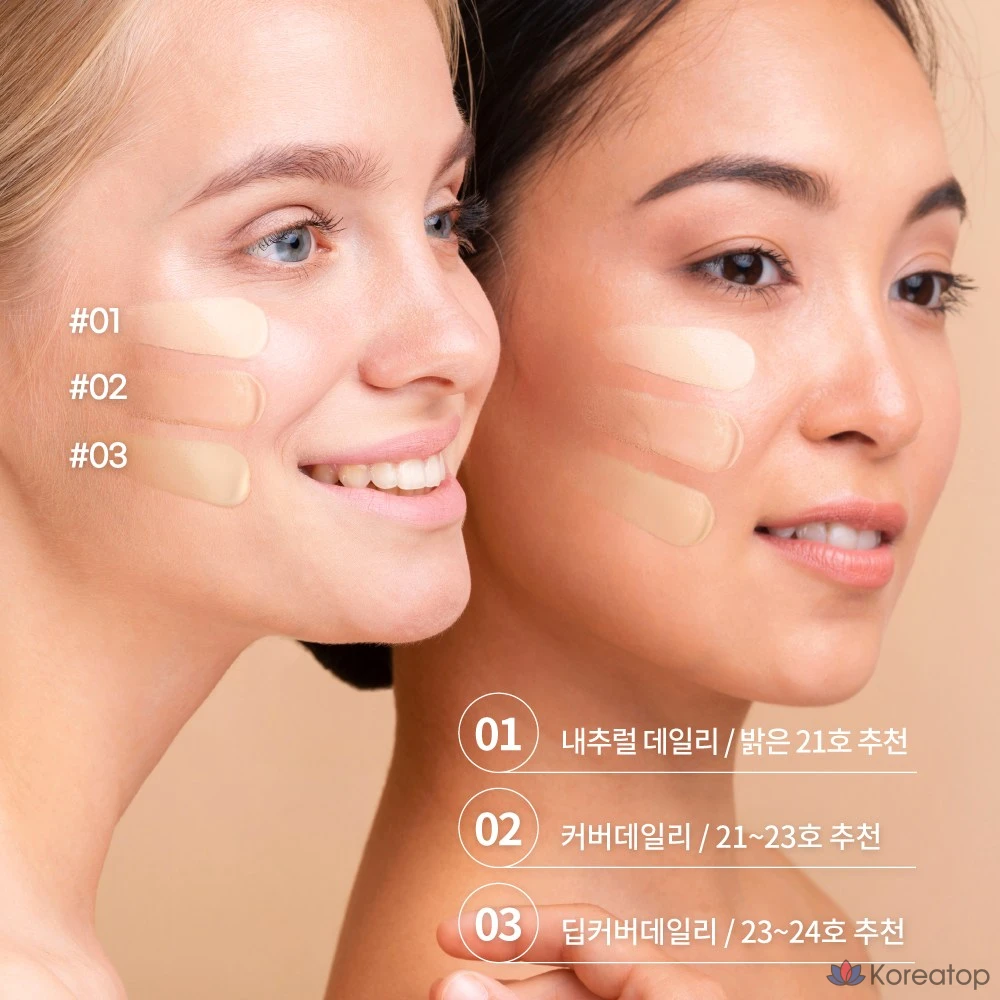 Кушон с сетчатой подушечкой Beaudiani Natural Daily, оттенок 1, 12 г, 2 шт., фото 4