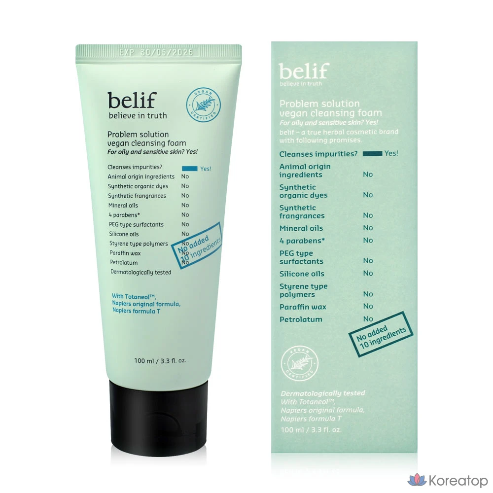 Пенка для умывания Belif Problem Solution Vegan Mild Acidic Cleansing Foam, 100 мл, 1 шт.