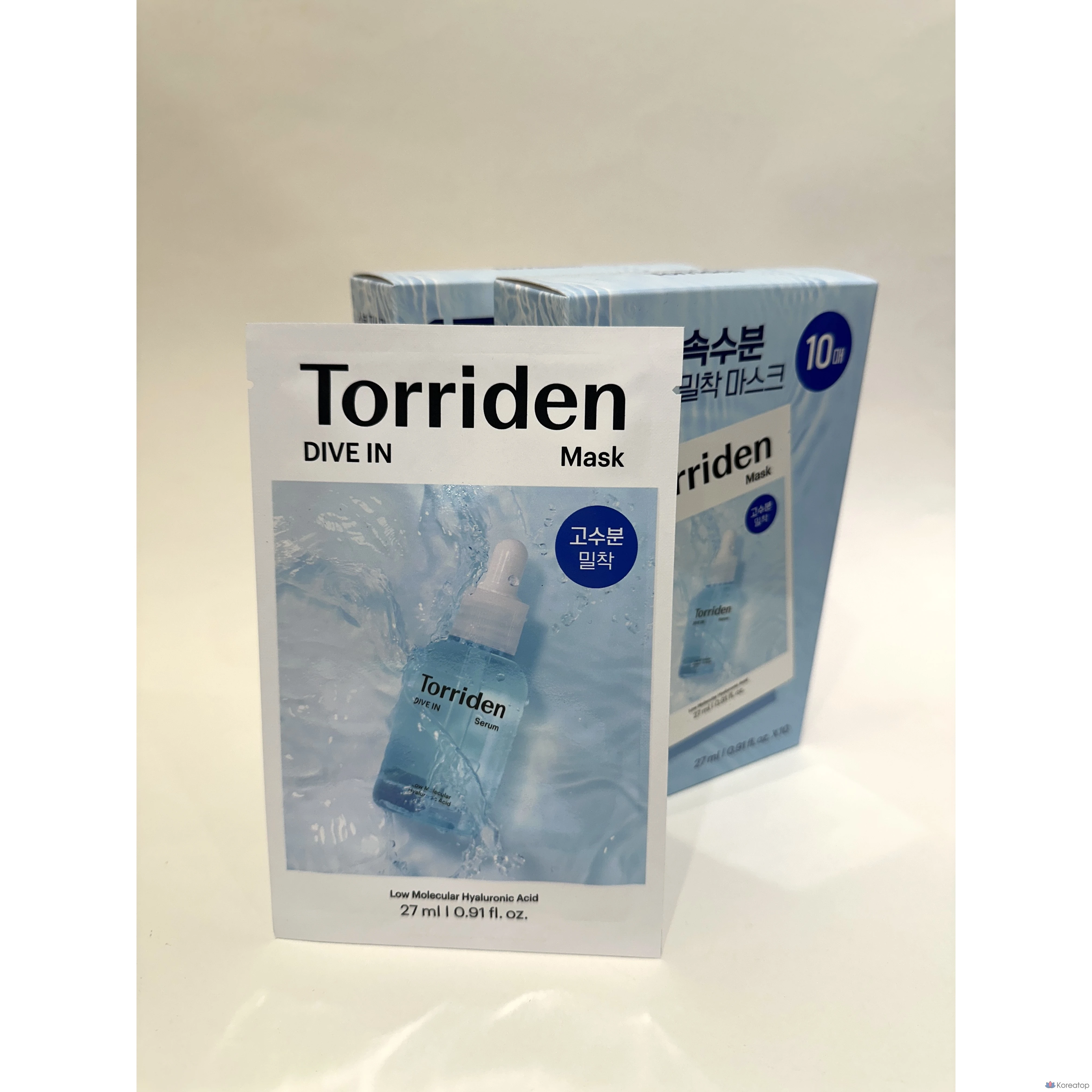 Маска для лица Torriden Dive-in с низкомолекулярной гиалуроновой кислотой, 27 мл, 1 упаковка, 20 штук.