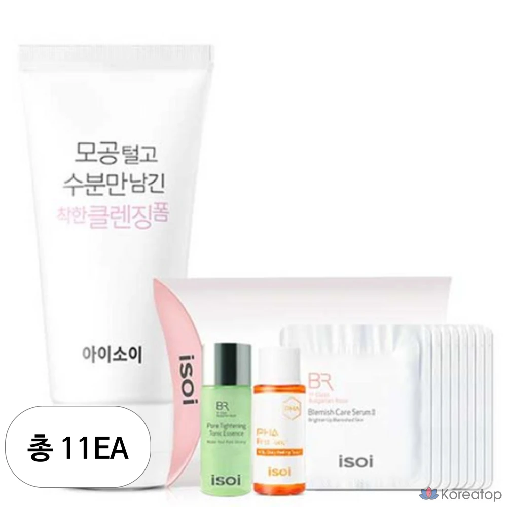 Очищающая пенка Isoi Pore Care Moisture Cleansing Foam + Набор пробников 6 видов, 75 мл, 11 шт.
