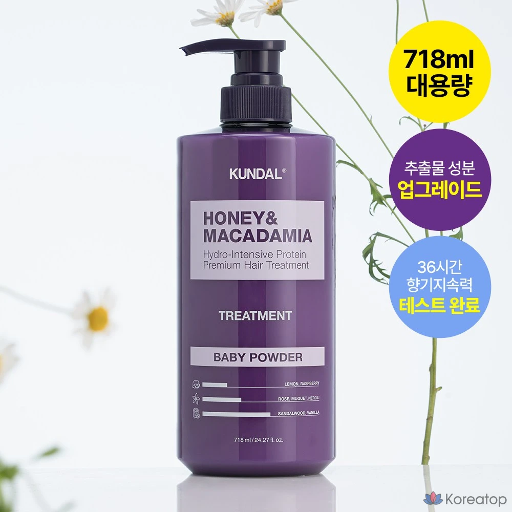 Детская присыпка Kundal с ароматом меда и макадамии, 718 мл, 1 шт.