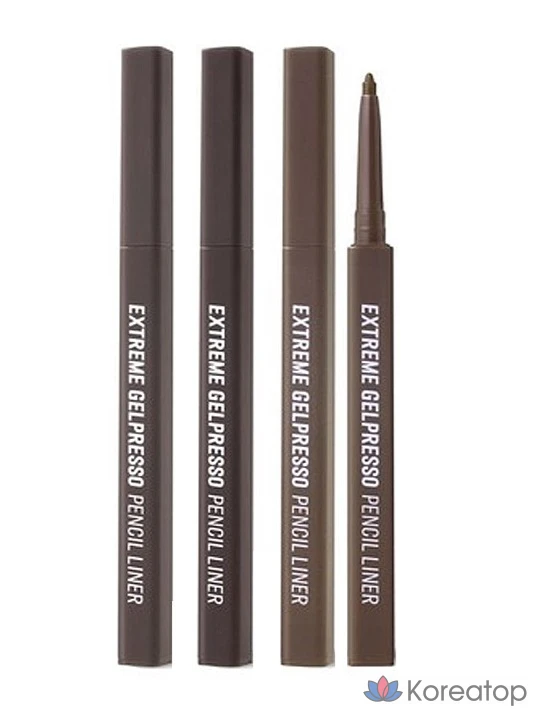 Карандаш для подводки глаз Clio Extreme Gelpresso, 0,35 г, цвет 001 (черно-коричневый), 1 шт.