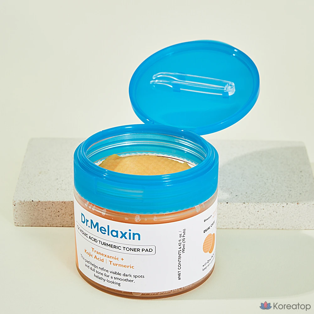 Пэды-тонер Dr. Melaxin TX Kojic Acid Turmeric Toner Pad, 190 мл, 70 шт., фото 4
