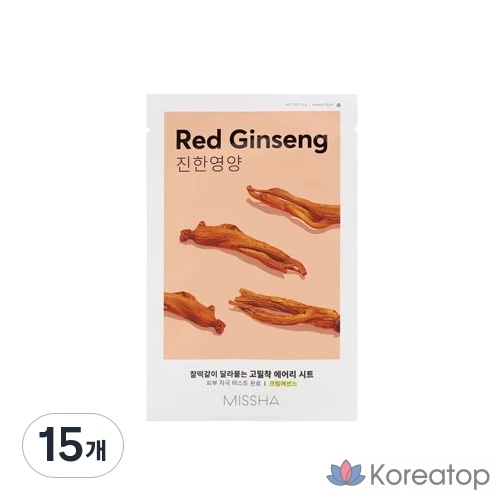 Тканевая маска для лица Missha Airy Fit Sheet Mask Red Ginseng, 15 шт.