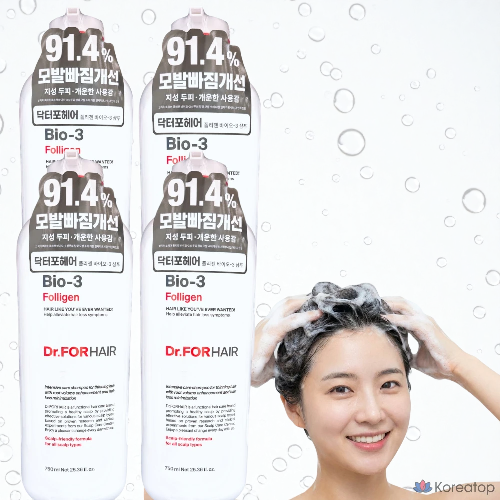 Шампунь против выпадения волос Dr. For Hair Foligen Bio3, 750 мл, 1 шт., фото 4