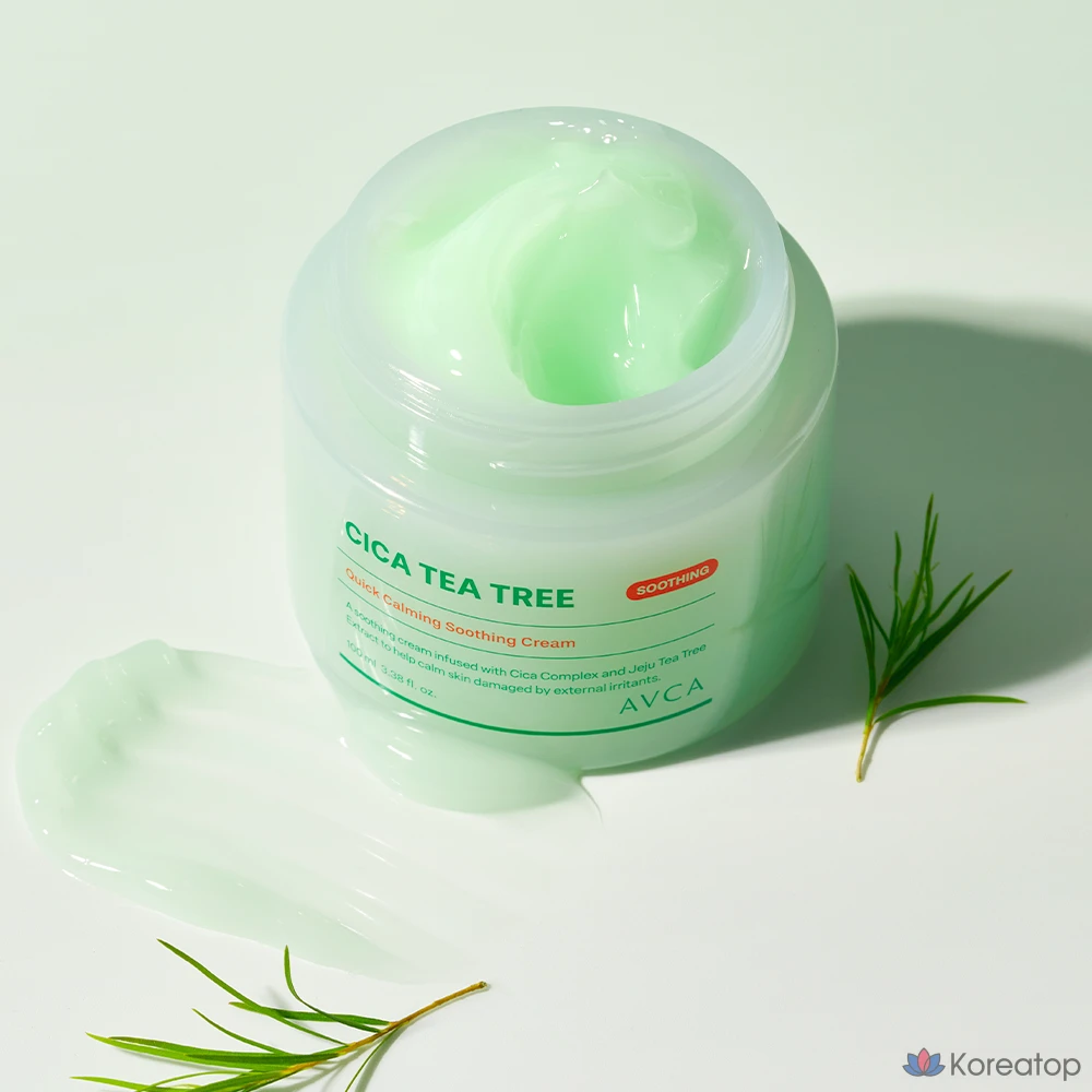 Успокаивающий крем AVCA Quick Calming Cica Tea Tree Rebalancing Soothing Cream, 1 шт., 100 мл