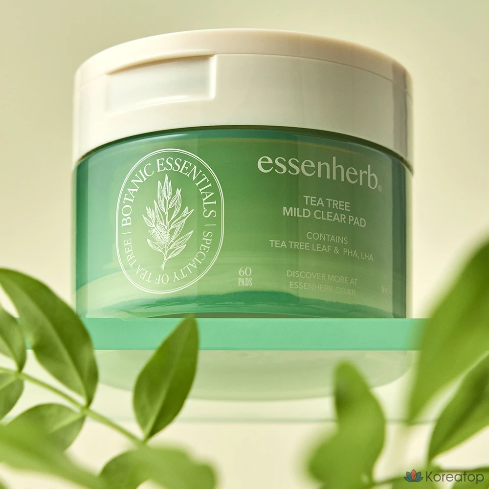 Прозрачные ватные диски EssenHerb с маслом чайного дерева, 160 г, 1 упаковка, 60 листов.