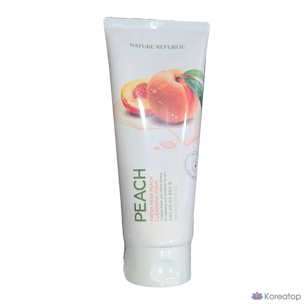 Очищающая пенка для лица Nature Republic Fresh Herb Peach, 1 шт., 170 мл