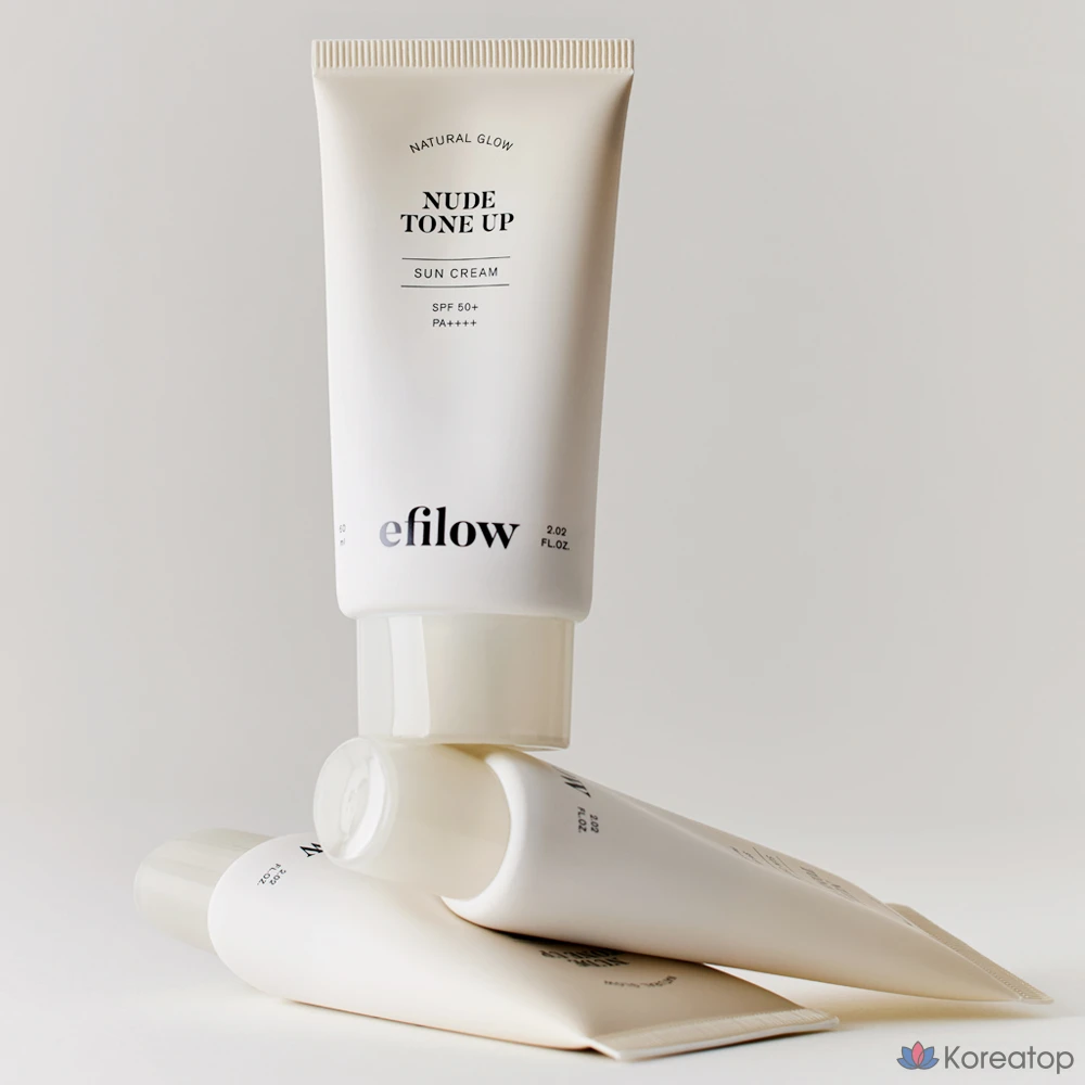 Солнцезащитный крем Efilow Natural Glow Nude Tone-Up SPF50+ PA++++, 1 шт., 60 мл