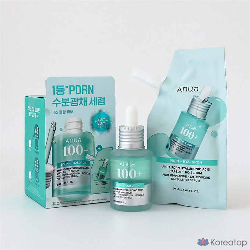 Сыворотка Anua PDRN с гиалуроновой кислотой в капсулах, 100 капсул, 60 мл.