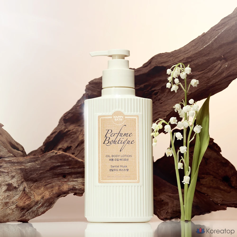 Парфюмерное масло для тела Happy Bath Perfume Boutique, сандаловое дерево и мускус, 350 г, 1 шт.