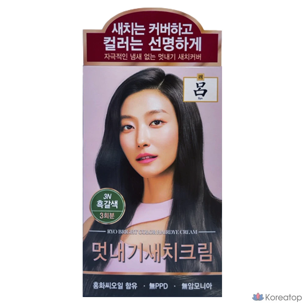 Краска для волос Ryo Ua Chae, кремовый оттенок 3N, черно-коричневый, 1 шт.