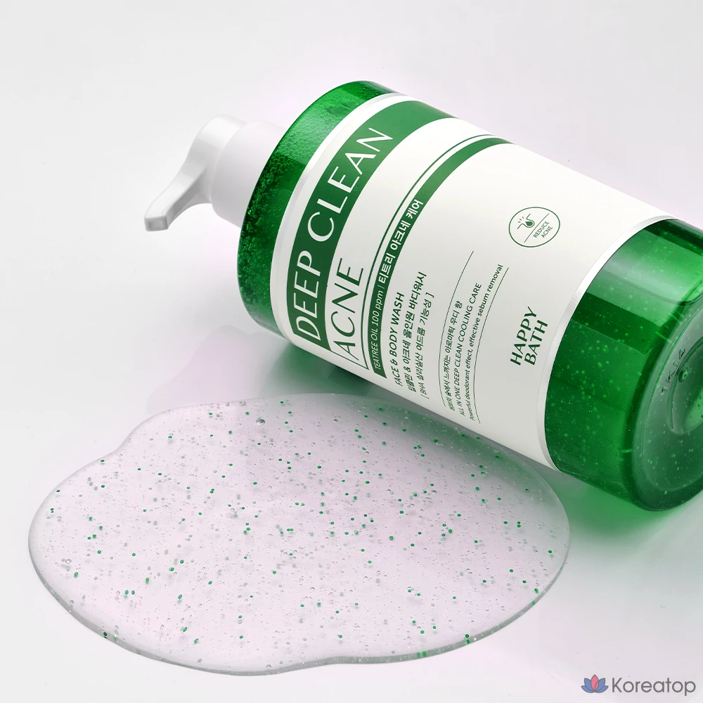 Гель для душа Happy Bath Deep Clean Tea Tree Acne Care All-in-One с ароматом древесных нот, 900 г, 1 шт.