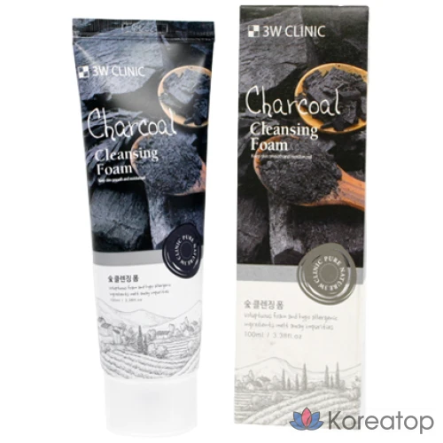 Пенка для умывания с углем 3W Clinic, 100 мл, 1 шт.