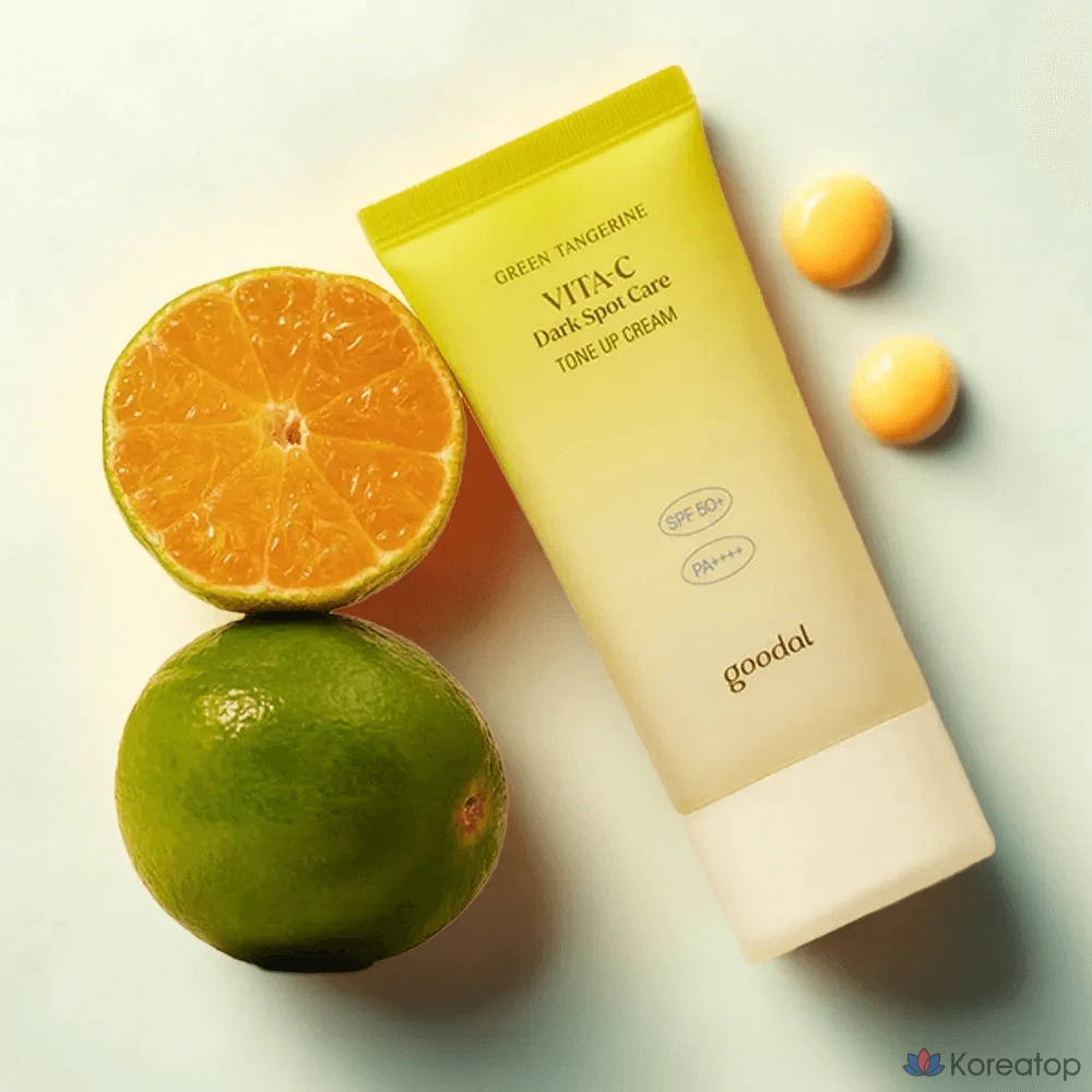 Goodal Green Tangerine Vitamin C Гипоаллергенный тонирующий крем 50 мл, двойного действия, маскировка недостатков кожи, солнцезащитный крем, 1 шт.