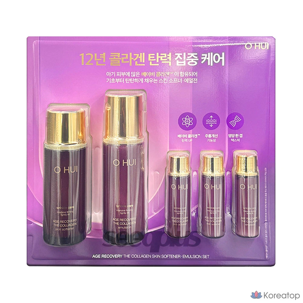 Набор косметики Ohui Age Recovery Basic Cosmetics Lady Set (2 смягчающих средства для кожи + 20 мл + коллагеновая эмульсия 100 мл + 20 мл), 1 комплект.