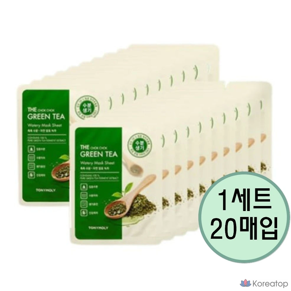 Увлажняющая маска для лица Tony Moly The Chok Chok с зеленым чаем, 40 листов.