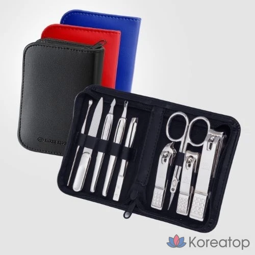 Набор для ухода Three Seven 777 Nail Clipper Set TS-800C, синий, 1 шт.