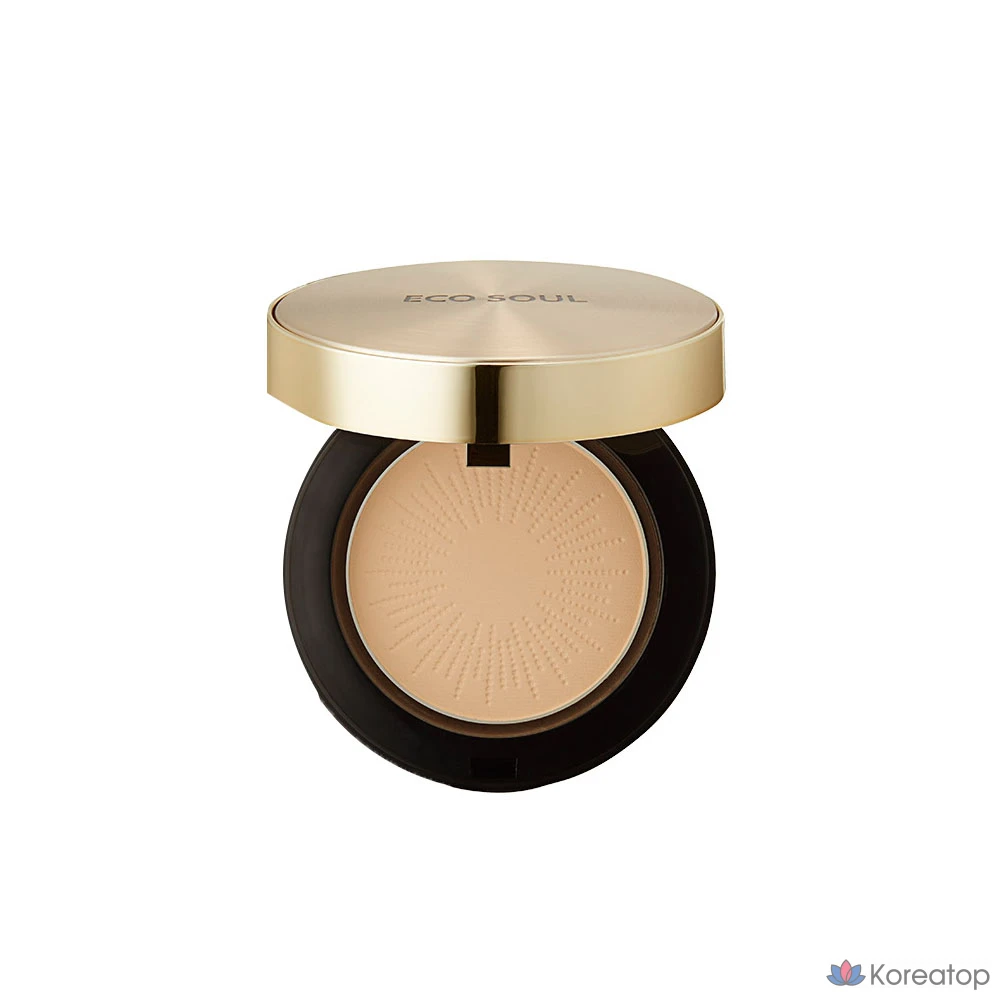 Eco Soul Luxury Gold Pact, 9 г, 23 оттенка натурального бежевого, 1 шт.