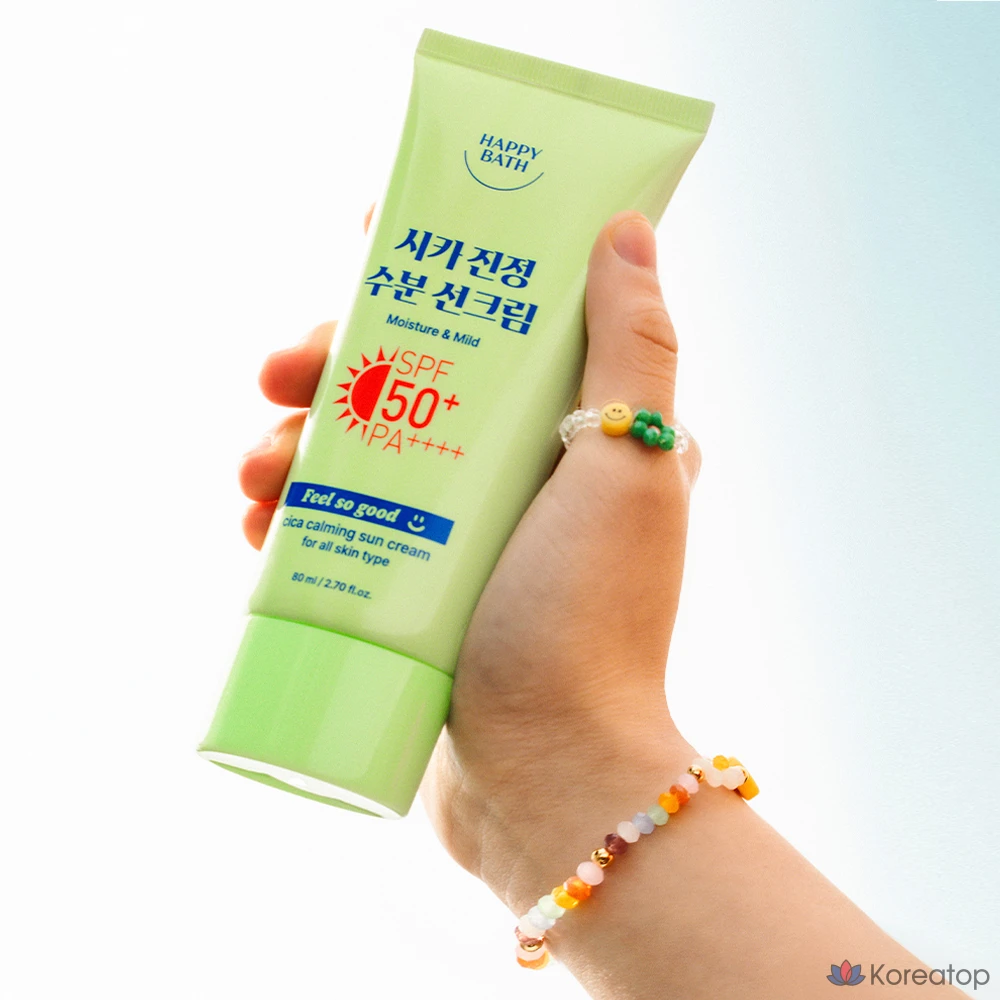 Увлажняющий солнцезащитный крем Happy Bath Feel So Good Cica SPF50+ PA++++, 1 шт., 80 мл