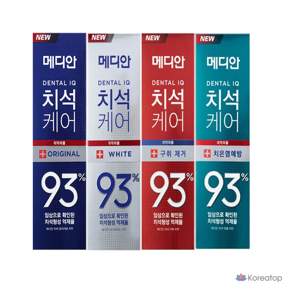 Median Tartar Care 93 120 г x 4 вида, отбеливающие десны от неприятного запаха изо рта, 1 комплект