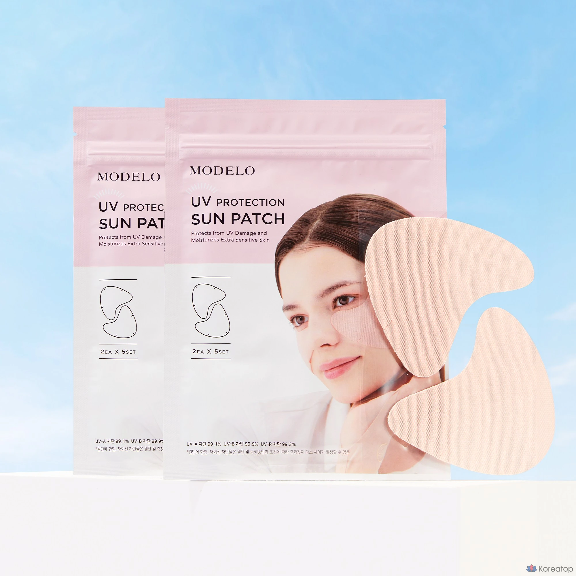 Солнцезащитные пластыри Modelo Wide Sun Patch UV Protection Golf Face Under-Eye Freckle Prevention UV Protection Patch, 1 комплект из 5 штук, 1 шт., 5 г