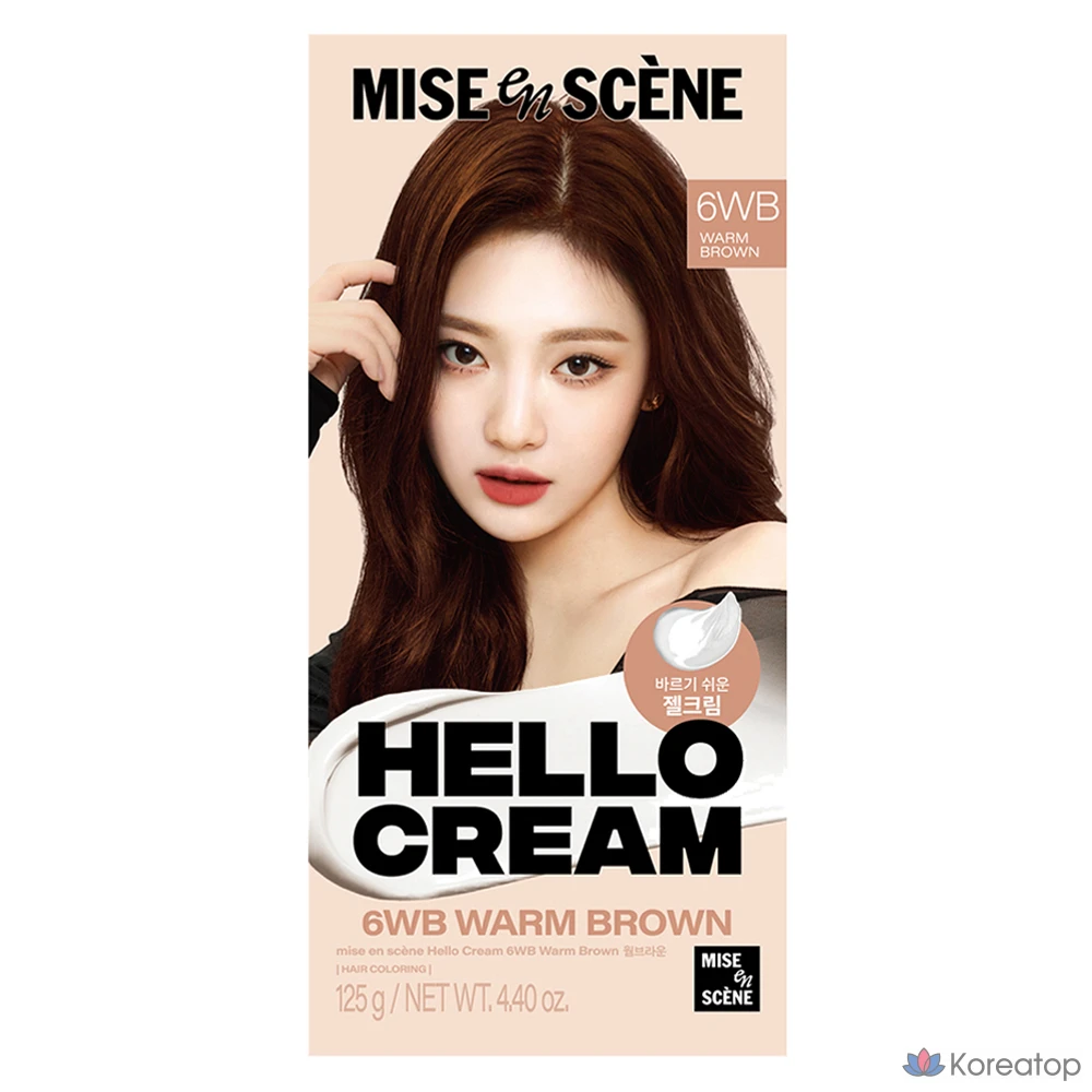 Краска для волос Mise en Scene Hello Cream, оттенок Warm Brown, 1 шт.