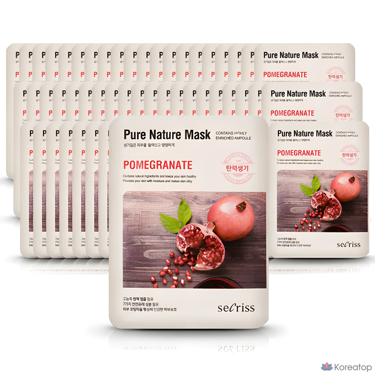 Маска для лица Secret Pure Nature Mask Pack, гранат 25 мл x 60 листов, 1 упаковка, 60 штук