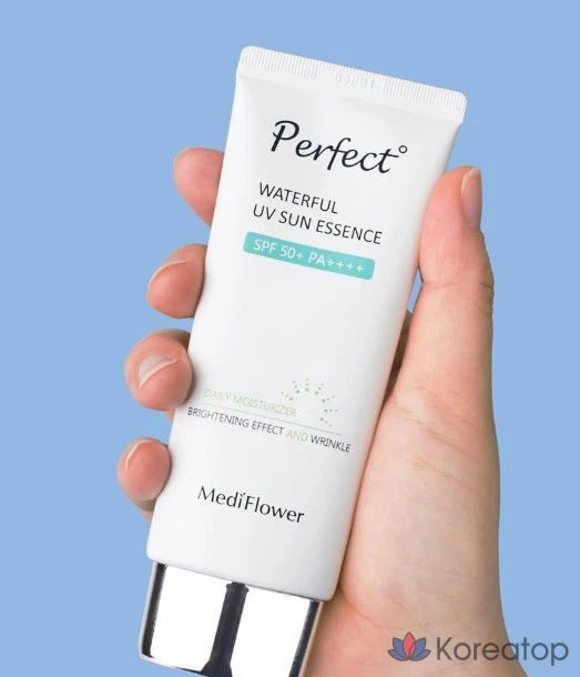 Солнцезащитный крем-эссенция MediFlower Perfect Waterful UV Sun Essence SPF 50+ PA++++, 50 мл, 1 шт.