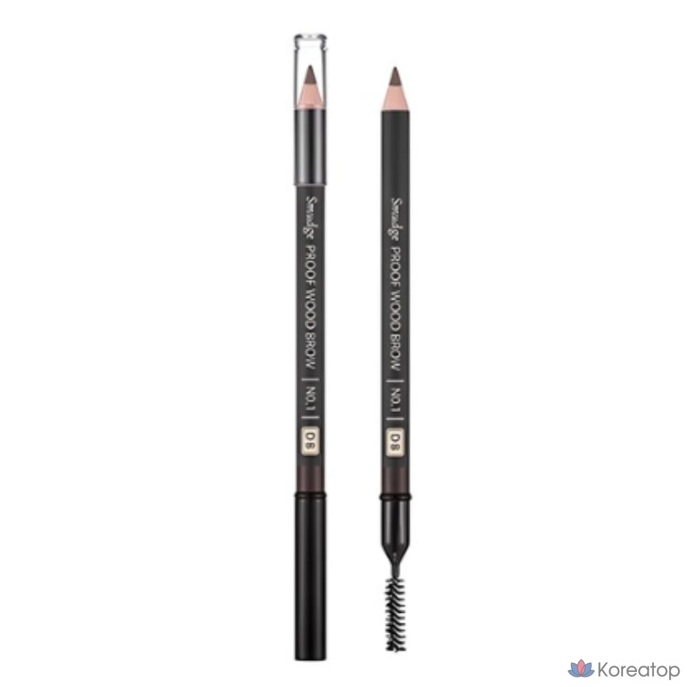 Карандаш для бровей Missha Smudgeproof Wood Brow, оттенок Brown, 1 шт.