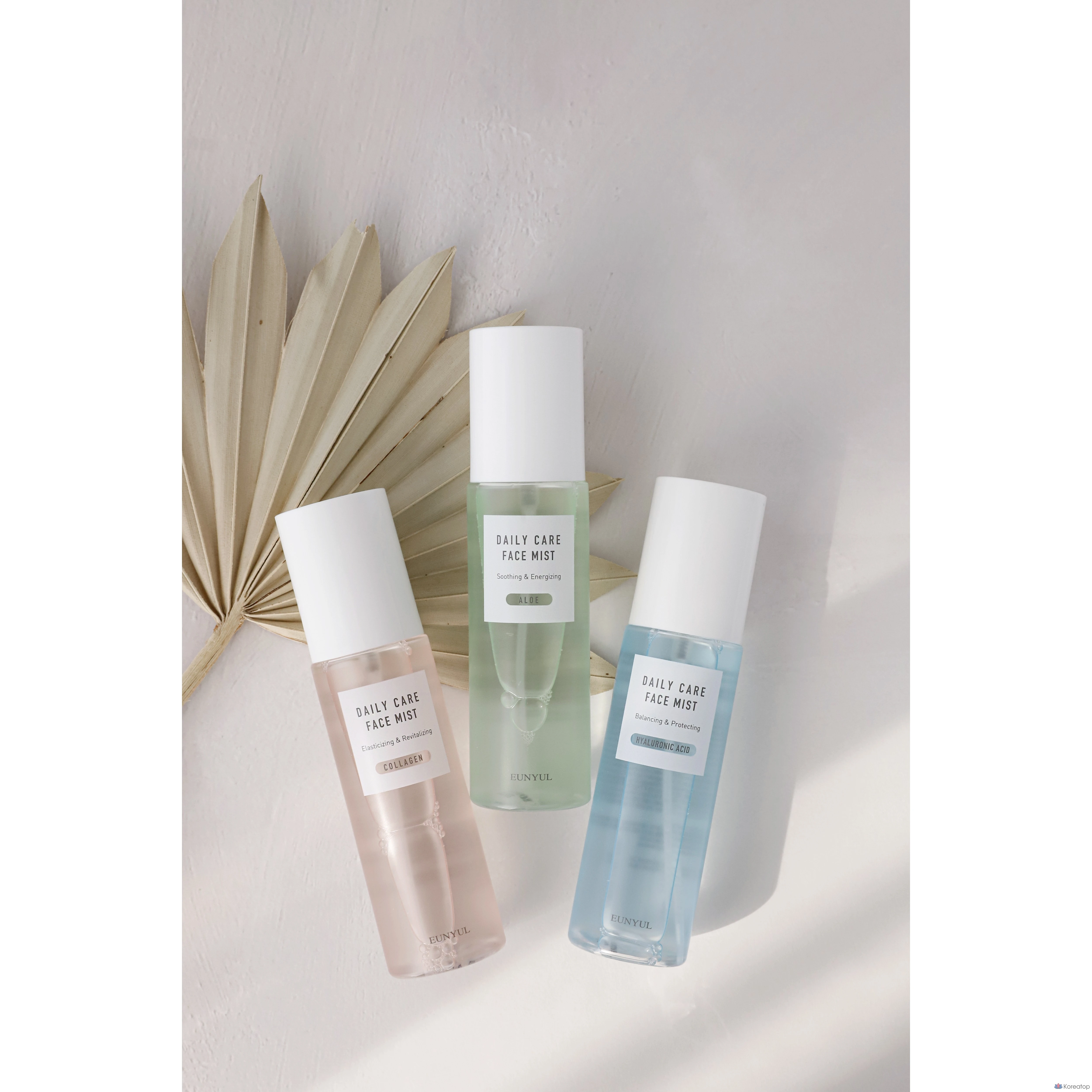 Набор из 3 спреев для лица Eunyul Daily Care Mist, Eunyul Collagen, Aloe, Hyaluronic Acid, 100 мл, 1 комплект.