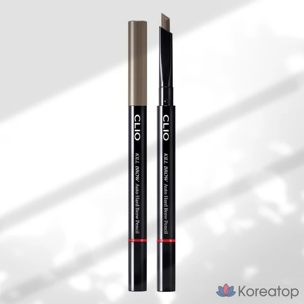 Карандаш для бровей Clio Kill Brow Auto Hard Brow Pencil, оттенок 06 Top Gray, 1 шт.