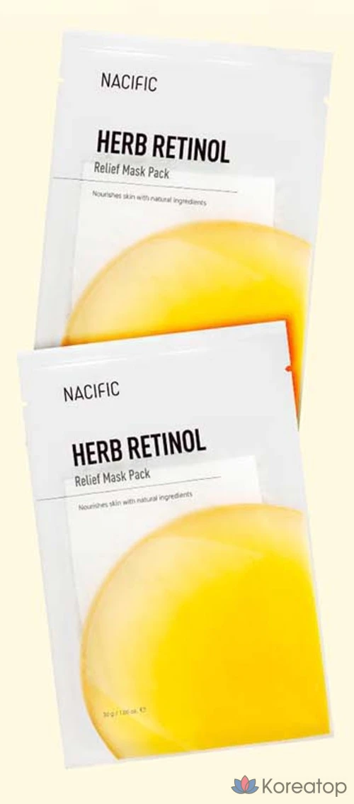 Тканевая маска для лица NACIFIC Herb Retinol Relief Mask, 30 г, 5 шт., фото 4