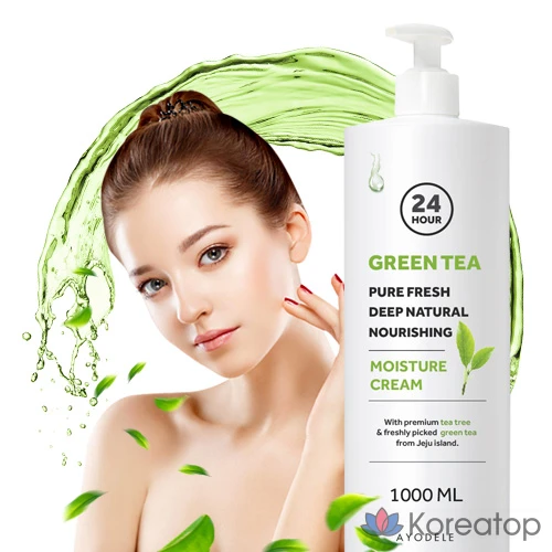 Увлажняющий крем AYODELE Green Tea Pure Fresh, 1 л, 1 шт.