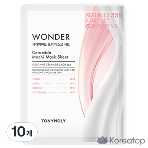 Маска-салфетка Tony Moly Wonder Ceramide Mochi Mask Sheet, 20 г, 1 упаковка, 10 штук