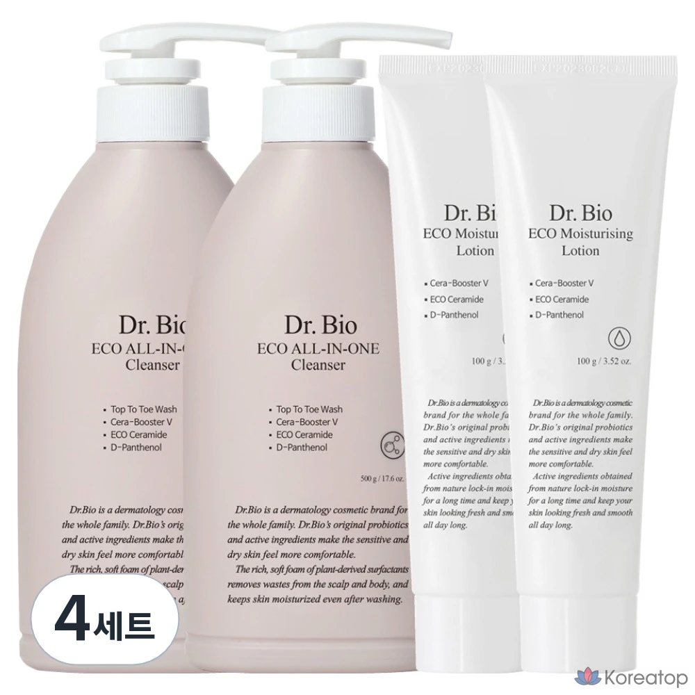 Набор Dr. Bio All-in-One Cleanser for Babies 500 г + лосьон 100 г (4 набора)