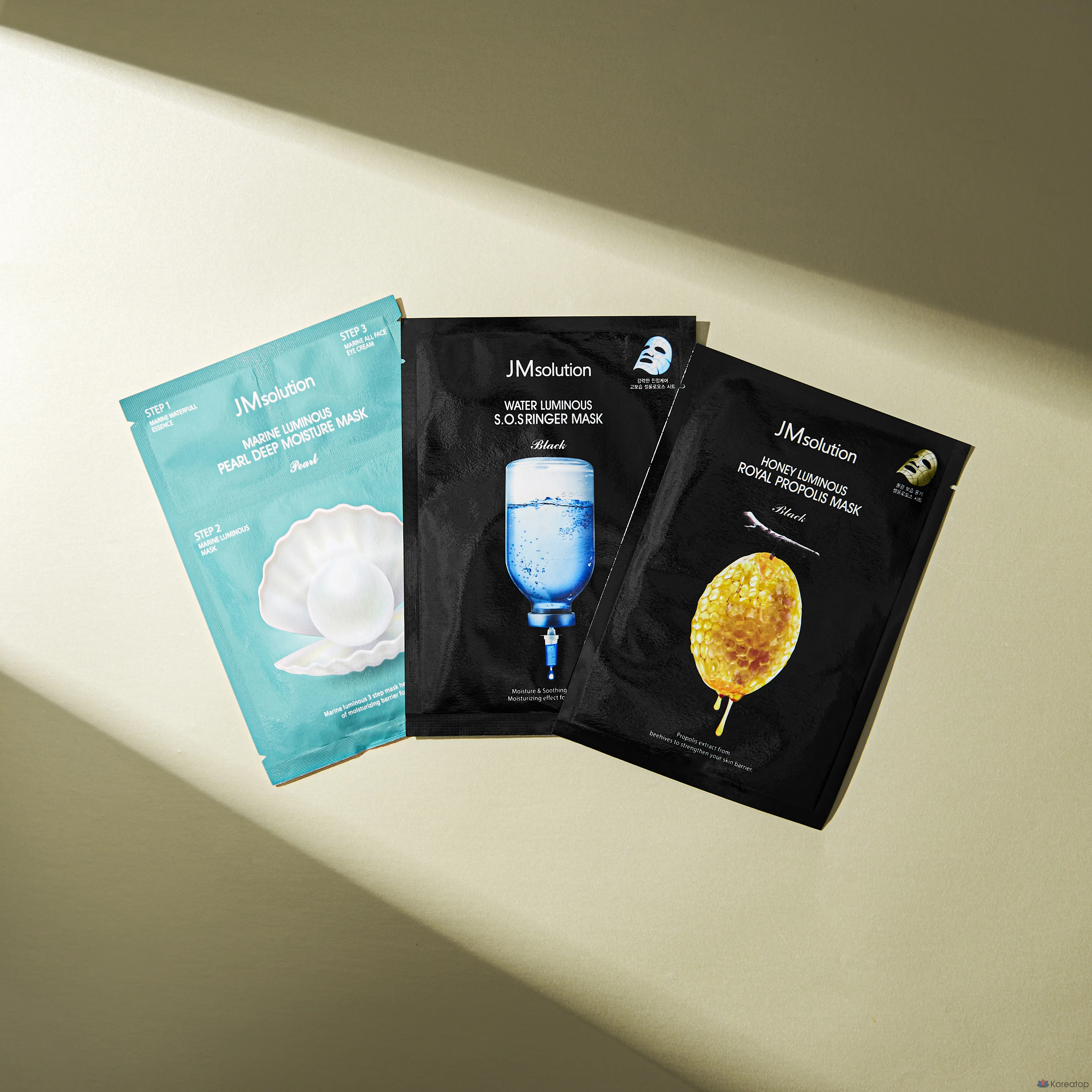 Набор масок JM Solution Mask Pack Honey Glow 10 пенсов + Ringer Water Glow 10 пенсов + Blue Glow 10 пенсов (3 набора)., фото 2