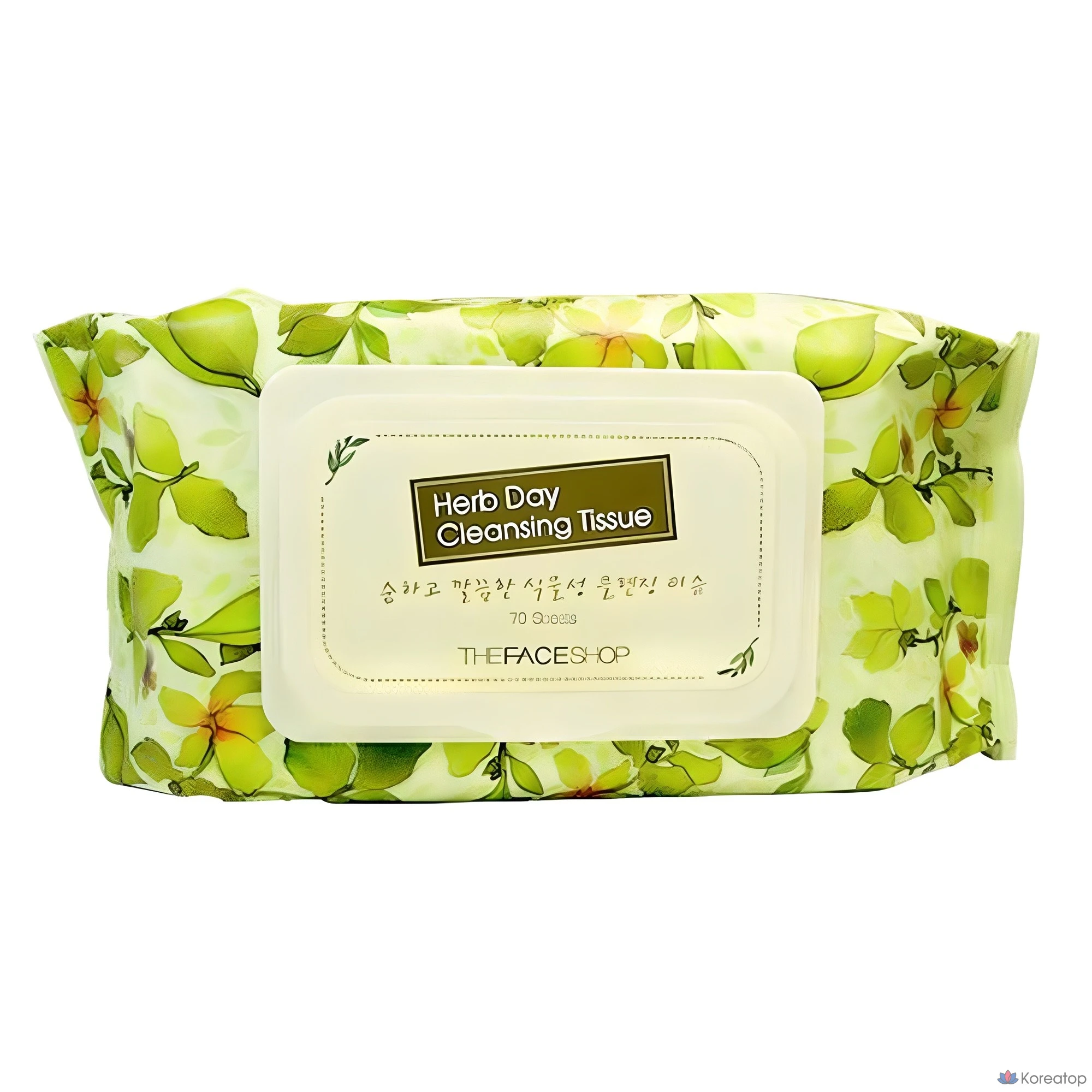 Очищающие салфетки The Face Shop Herb Day Cleansing Tissue, 70 листов, 1 упаковка