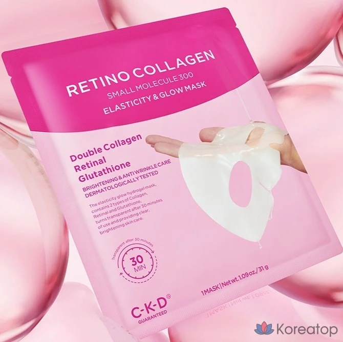 Маска для лица CKD Chong Kun Dang Health Retino Collagen Low Molecular 300, повышающая эластичность и сияние кожи, 1 упаковка, 10 штук., фото 5