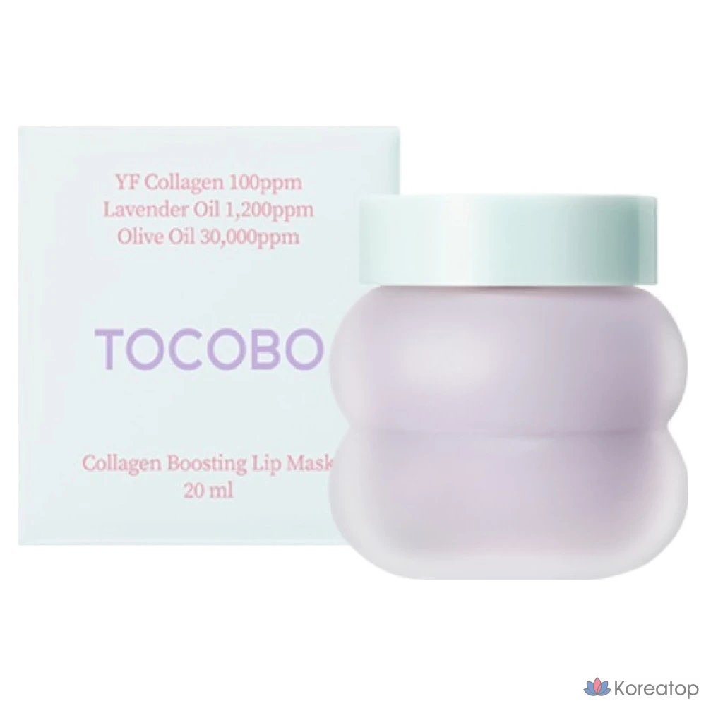 Маска для губ Tokobo Collagen Boosting Lip Mask с успокаивающим ароматом лаванды, 20 мл, 1 шт.