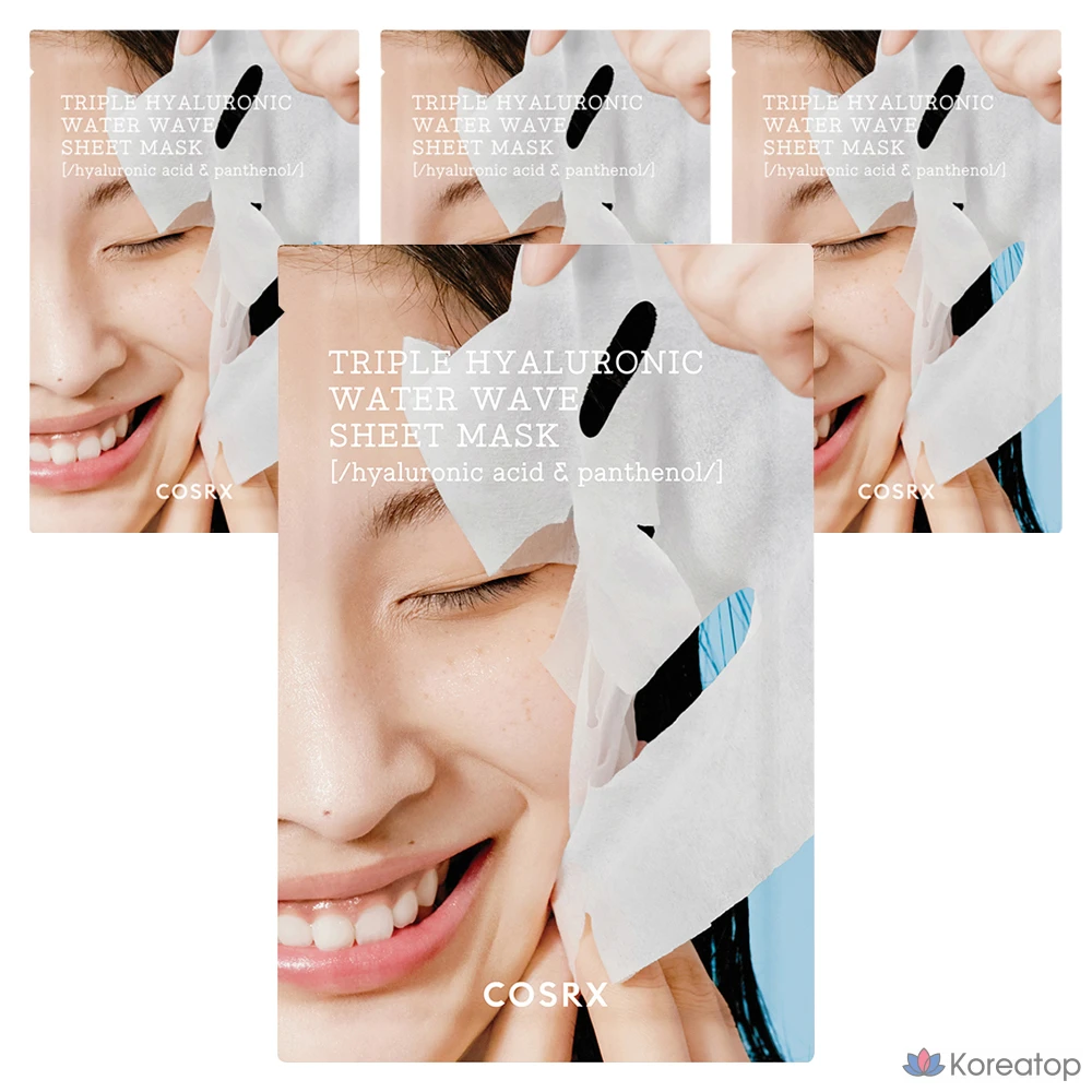 Тканевые маски COSRX Hydrium Triple Hyaluronic Water Wave, 1 упаковка, 4 упаковки