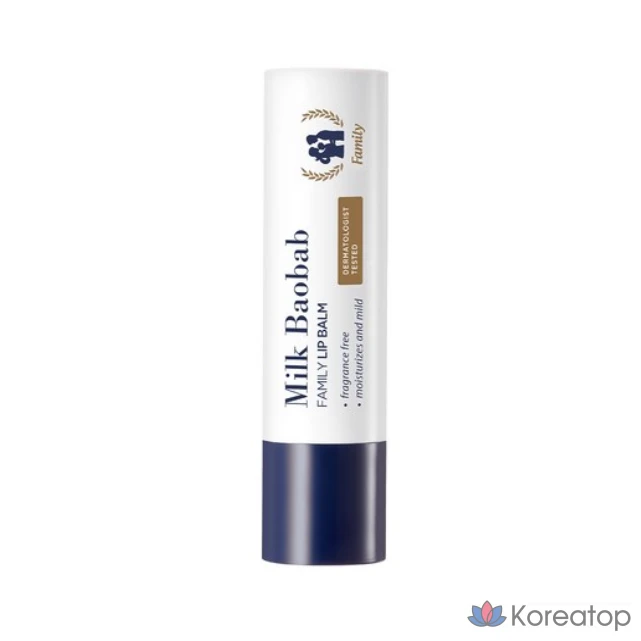 Бальзам для губ Milk Baobab Family, без запаха (прозрачный), 3,5 г, 1 шт.